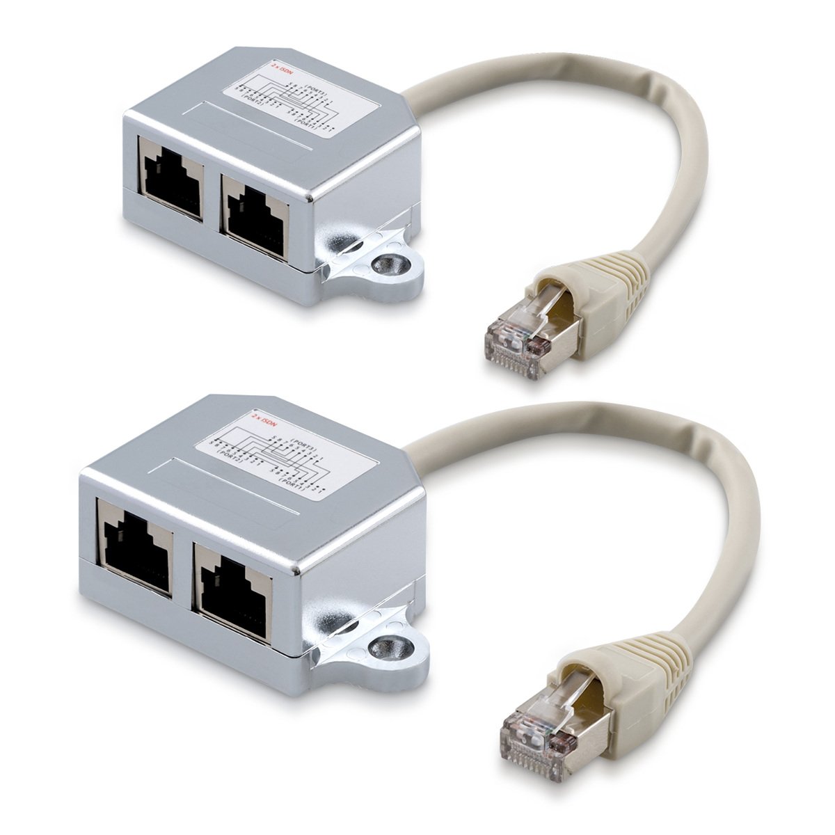 InLine 20974 Presa A Muro ISDN Per Esterni – Due Porte RJ45, Nera, Per Impianti Telefonici A Norma