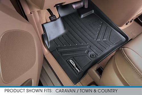 Miniatura 2 de SMARTLINER Juego de alfombrillas de primera fila de ajuste personalizado compatibles con Chrysler Town & Country 2008-2016