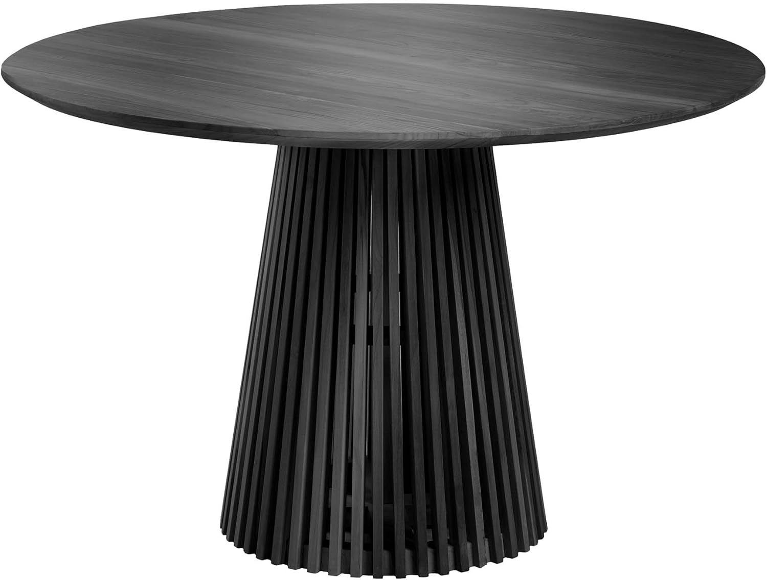 COKU Home Remi Luxury Round Solid Acacia Wood Dining Table in Black