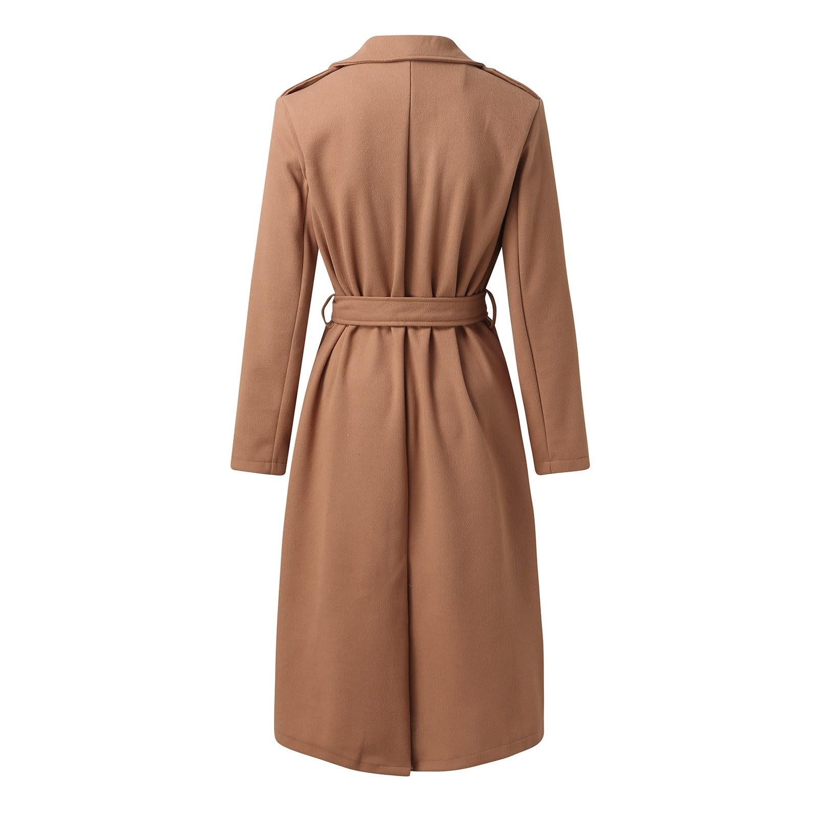 Cappotto Elegante Cappotto di Lana con Scollo a V e Maniche Lunghe Autunno Inverno da Donna Viaggio