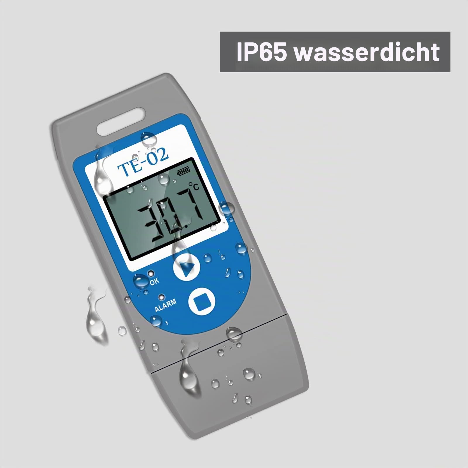 ThermElc TE-02 USB-Temperatur-Datenlogger-Recorder, 32000 Punkte, hohe Genauigkeit, Industrie temperatur Datenlogger, LCD-Bildschirm, Erzeugung von PDF&CSV