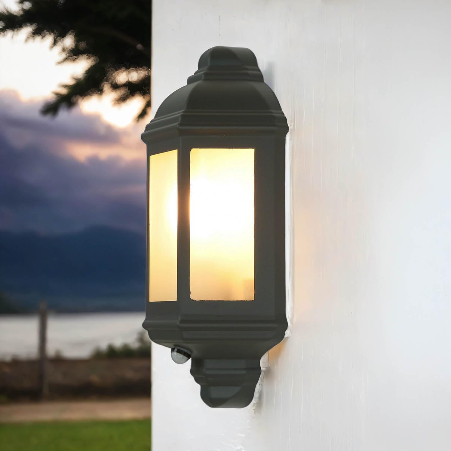 Licht-Erlebnisse Wandleuchte Außen Aluguss Glas Anthrazit IP44 Garten/Terrasse 360 E27 max. 60 Watt Rustikal Livorno Hof Außenlampe Wandlampe Außen rustikal antik