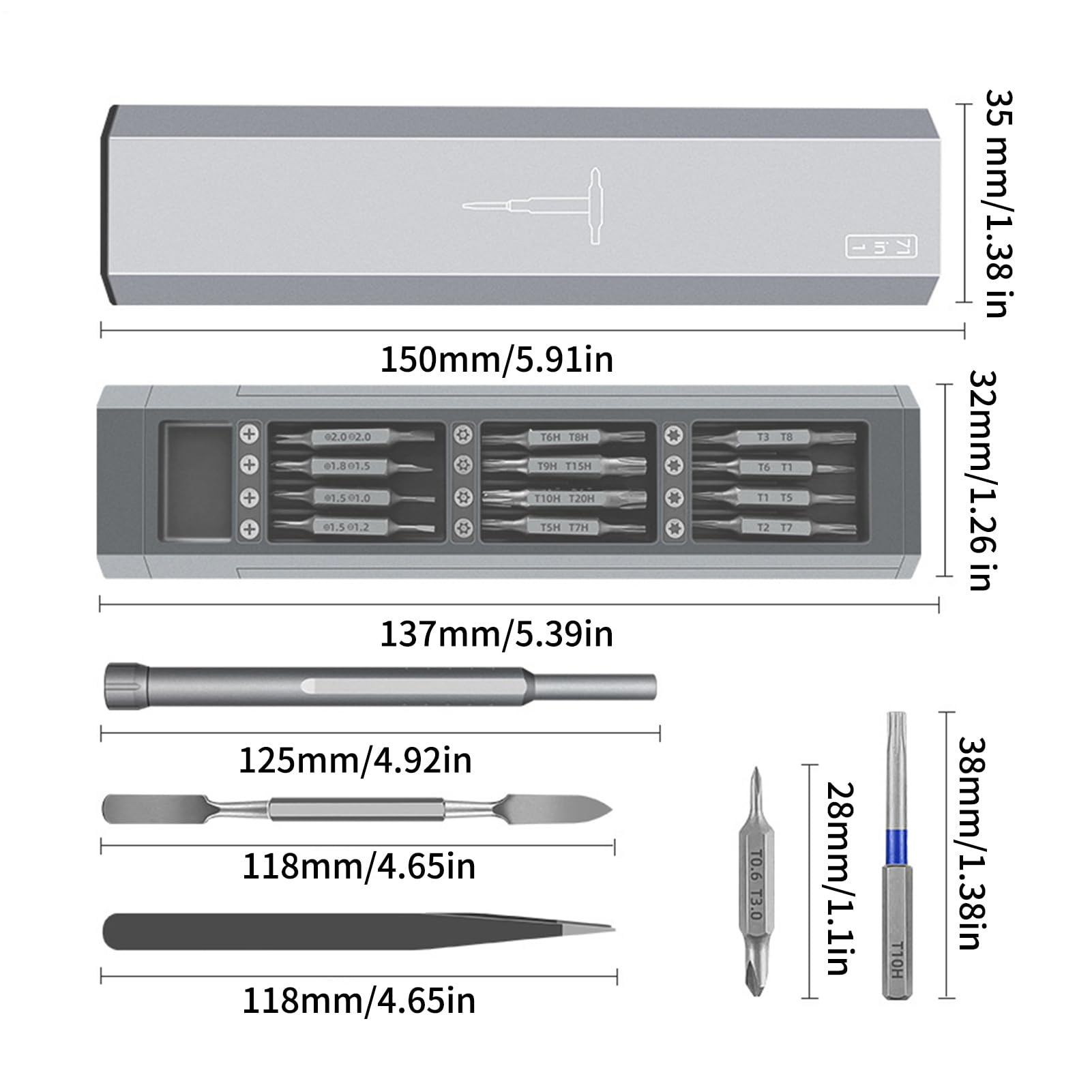 Juego de Destornilladores Magnéticos Kit de Herramientas de Reparación 71 | Kit De Destornilladores Para El Hogar Para Electrónica Hogar Industria Teléfono Ordenador Reloj Portátil