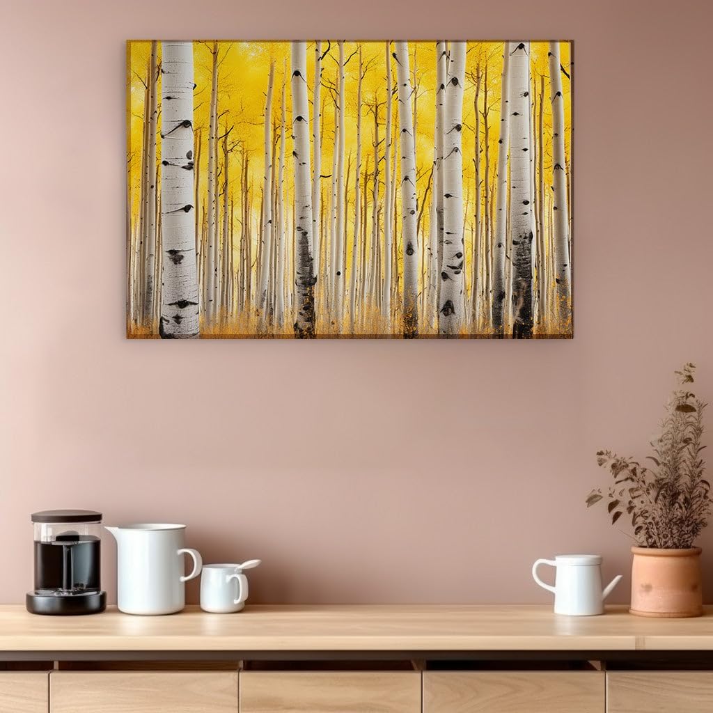 Canvas for Living room. Whispers of Autumn Gold Among Colorado Aspens, 27 x 18 inch Canvas Wall Art - Ready to Hang - 91x61 cm (36x24 inch)