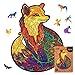 UNIDRAGON Wooden Jigsaw Puzzles - Alluring Fox, 195 pcs, Medium 9.8