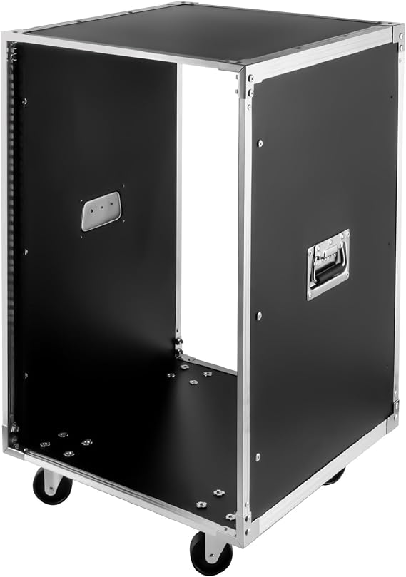 16U AV Rack Case with Wheels, Recording Studio Racks, Universal Network Server Case, Component Rack Cabinet (16U)