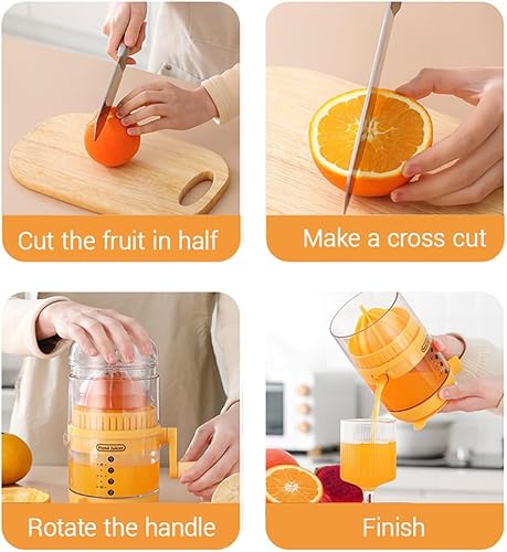Miniatura 3 de Exprimidor manual para naranja, exprimidor de naranja limón y naranja, exprimidor manual de frutas, práctica herramienta de cocina con una taza y