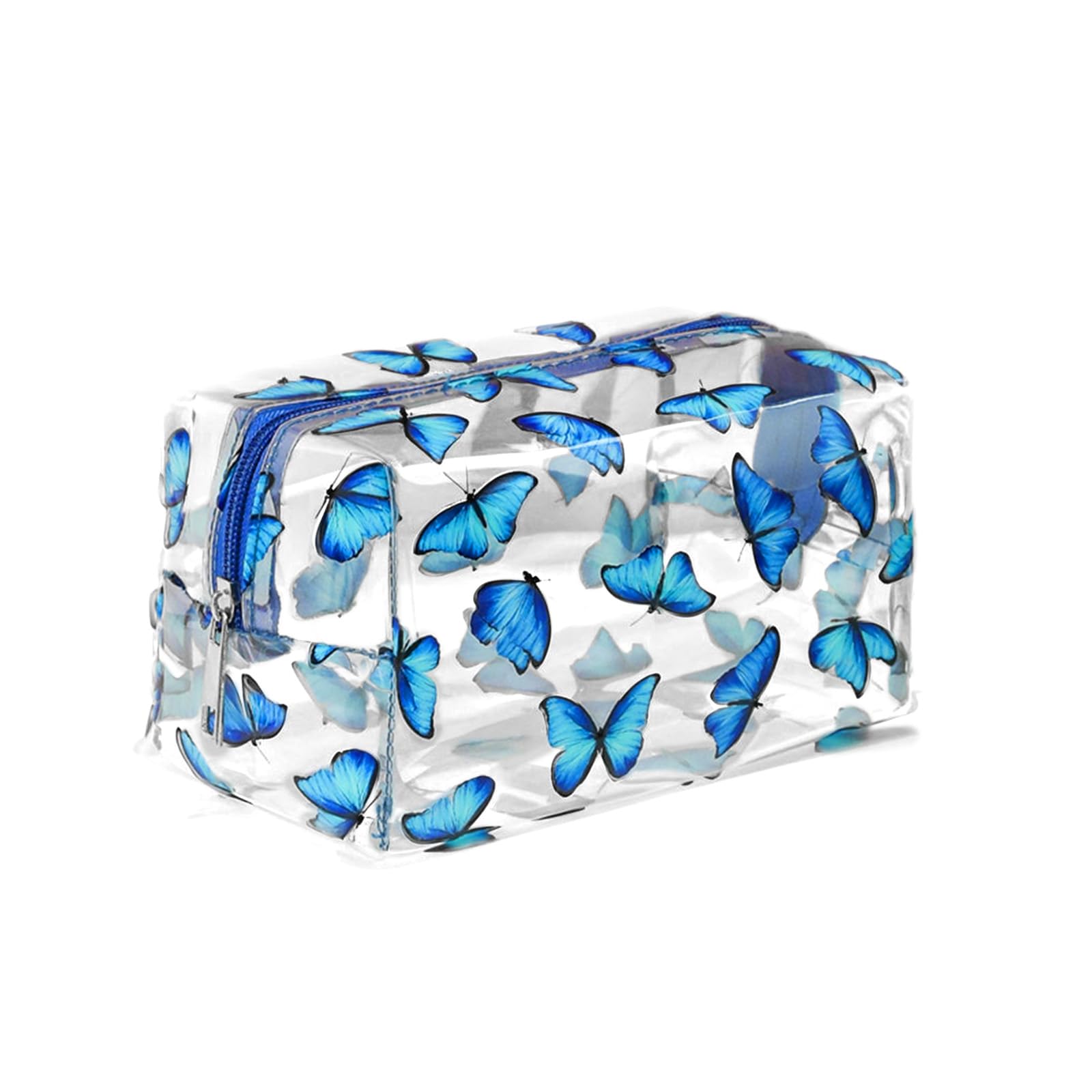 CarryEpic Clear Makeup Bag, Small Clear Toiletry Bag for Travel, Cosmetic Makeup Organizer Bags with Zipper, Plastic PVC Pouch Transparent Zip for