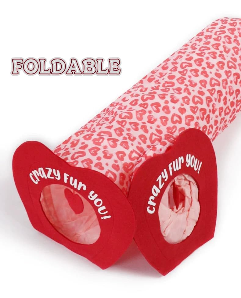 Floving Cat Tunnel Pet Toy Tunnel,Cat Tube Pop Up Tunnel Set,Collapsible Kitty Tunnel Long Cats Tube with Plush Ball,Kitten Toys for Indoor,also suitable for puppies rabbits - Image 3