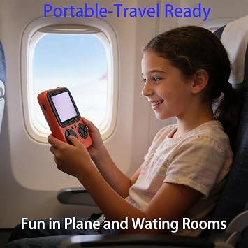 Handheld Game Console for Kids -Preloaded 289 Retro Video Games, Portable Gaming Player with Rechargeable Battery 2.8 LCD Screen, Mini Electronic Toy Gifts for Girls Boys (Red)