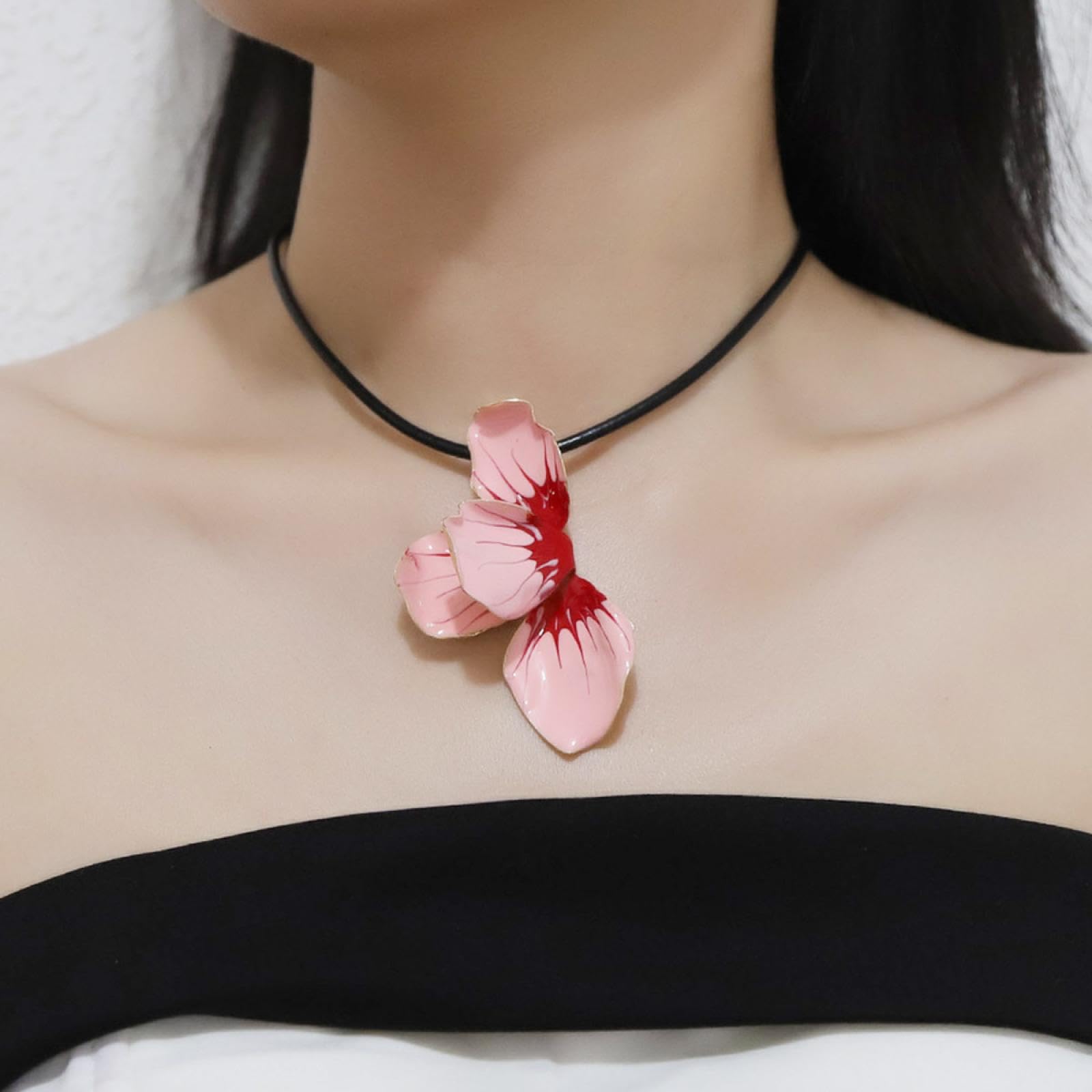 Anhänger Kette Männer Frauen Juwely Bohemian Retro Oil Drop Blütenblumungs Halskette