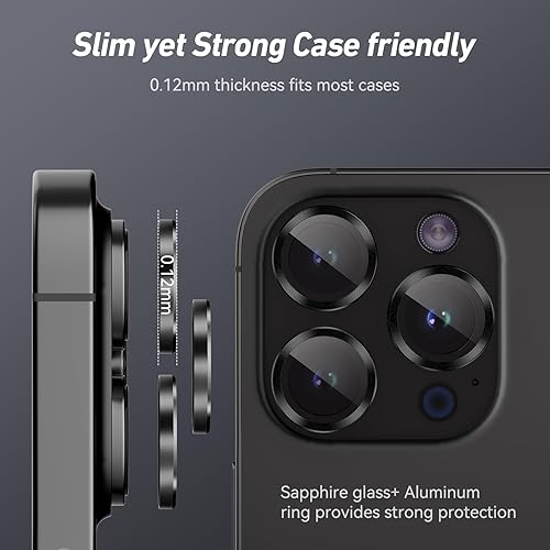 Miniatura 75 de Paquete de 3 x 2 protectores de lente de cámara Jeluse para iPhone 14 Pro Max para iPhone 14 Pro, cubierta protectora de pantalla de vidrio templado