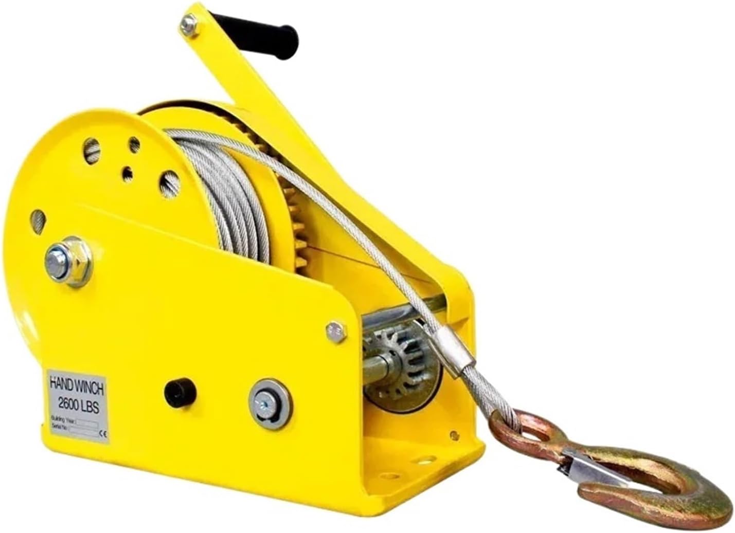 1200ポンド 5m ワイヤーロープ 手動ウインチ 双方向セルフロック式 小型ポータブルウインチ 手動牽引ホイスト ウインチ クレー  双方向セルフロック装置小型ウインチミニワイヤーロープウインチフック付き自動ブレーキ手動クレーンホイスト 多機能で幅広い用途に対応 電動 ...