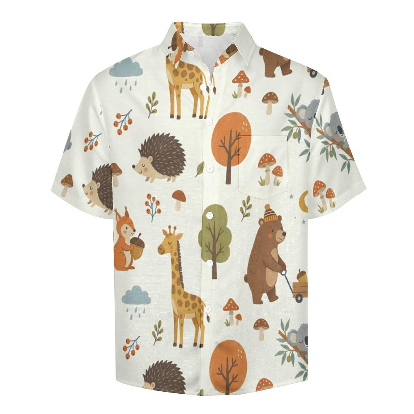Camicie a Maniche Corte da Uomo - Camicie da Spiaggia con Stampa Animali Divertenti Cartoni Animati, Funky Estiva Cool Camicia Hawaiana Monopetto Camicia S-7XL