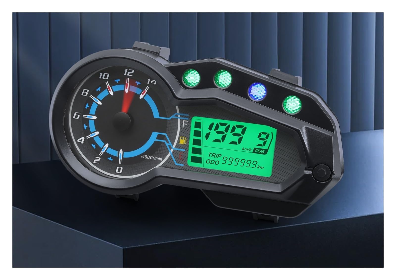 Moto tacómetro Digital Medidor Velocímetro, Tacómetro Y Medidor De Panel Instrumentos para Motocicletas 1, 2 4 Cilindros, Odómetro, Pantalla Total, Accesorio para Tablero