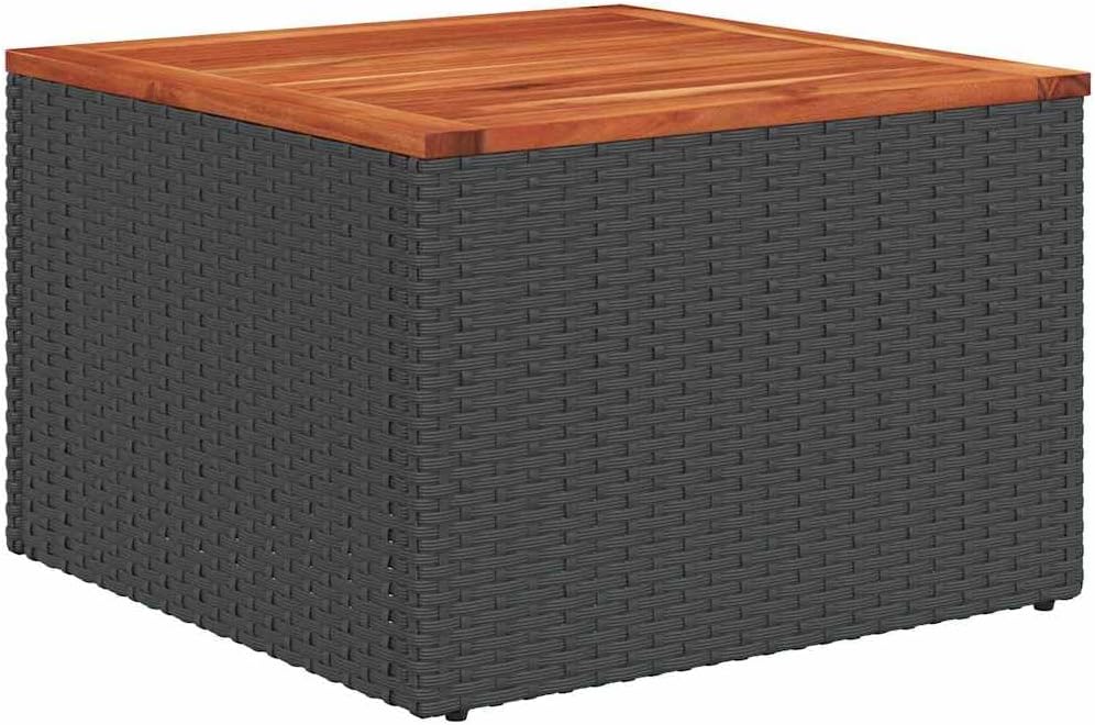 10-Piece Modular Outdoor Furniture Set with Storage, Black and Turquoise Poly Rattan Garden Sofa Seating for Terrace and Patio