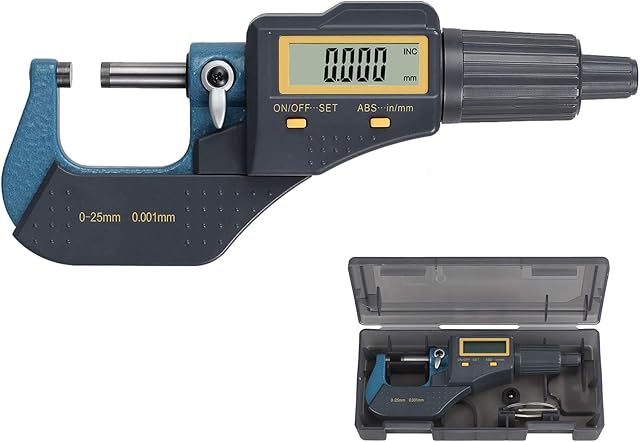 Proster Digital Micrometer 0-1" Digital External Electronic Gauge with Absolute and Incremental Modes Digital Outside Micrometer Inch/Metric Measurement