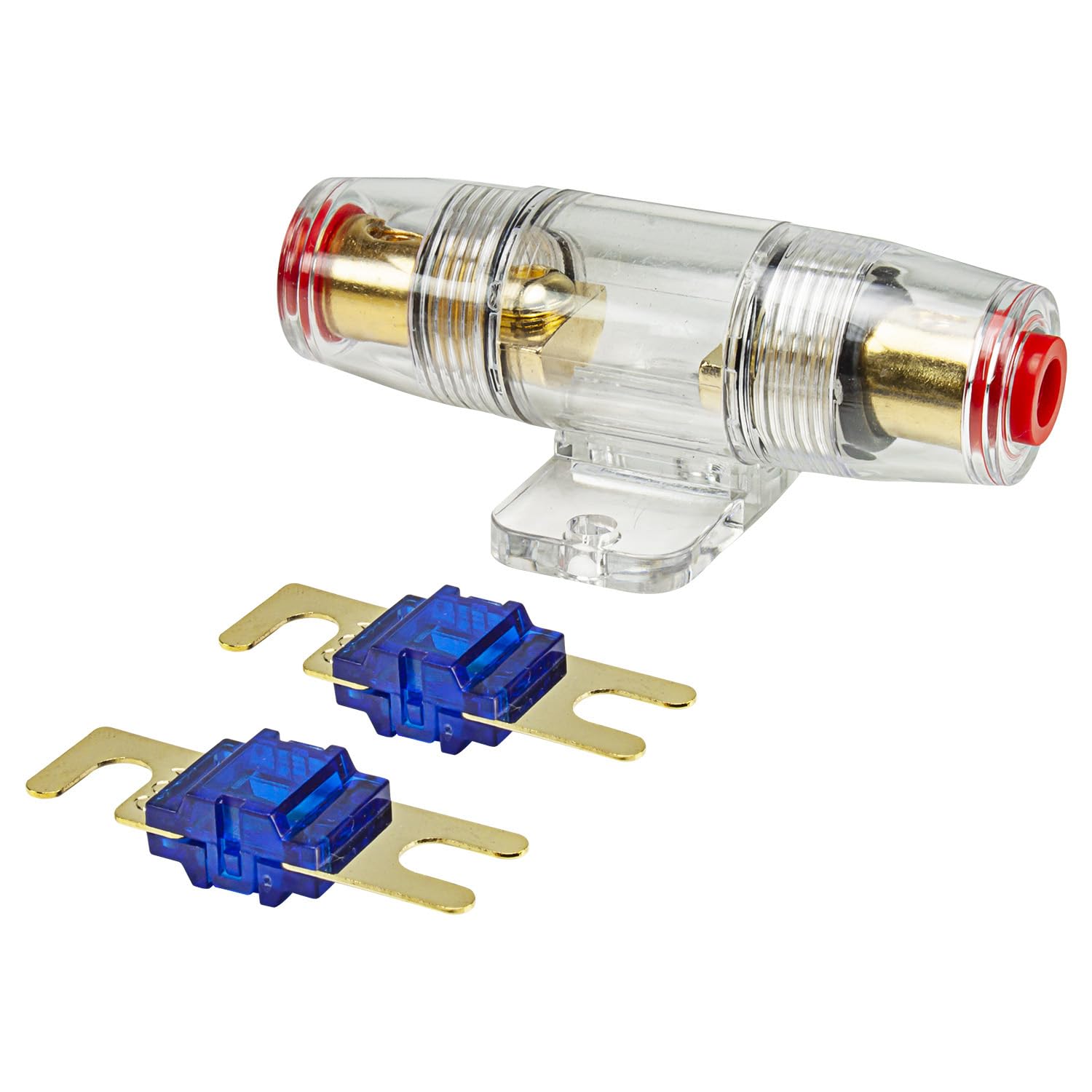 Tomzz Audio 5800-054 Mini Porte-fusible ANL Transparent pour Câbles Efficaces jusqu'à 25qmm 2 x 60A | Pour Professionnel