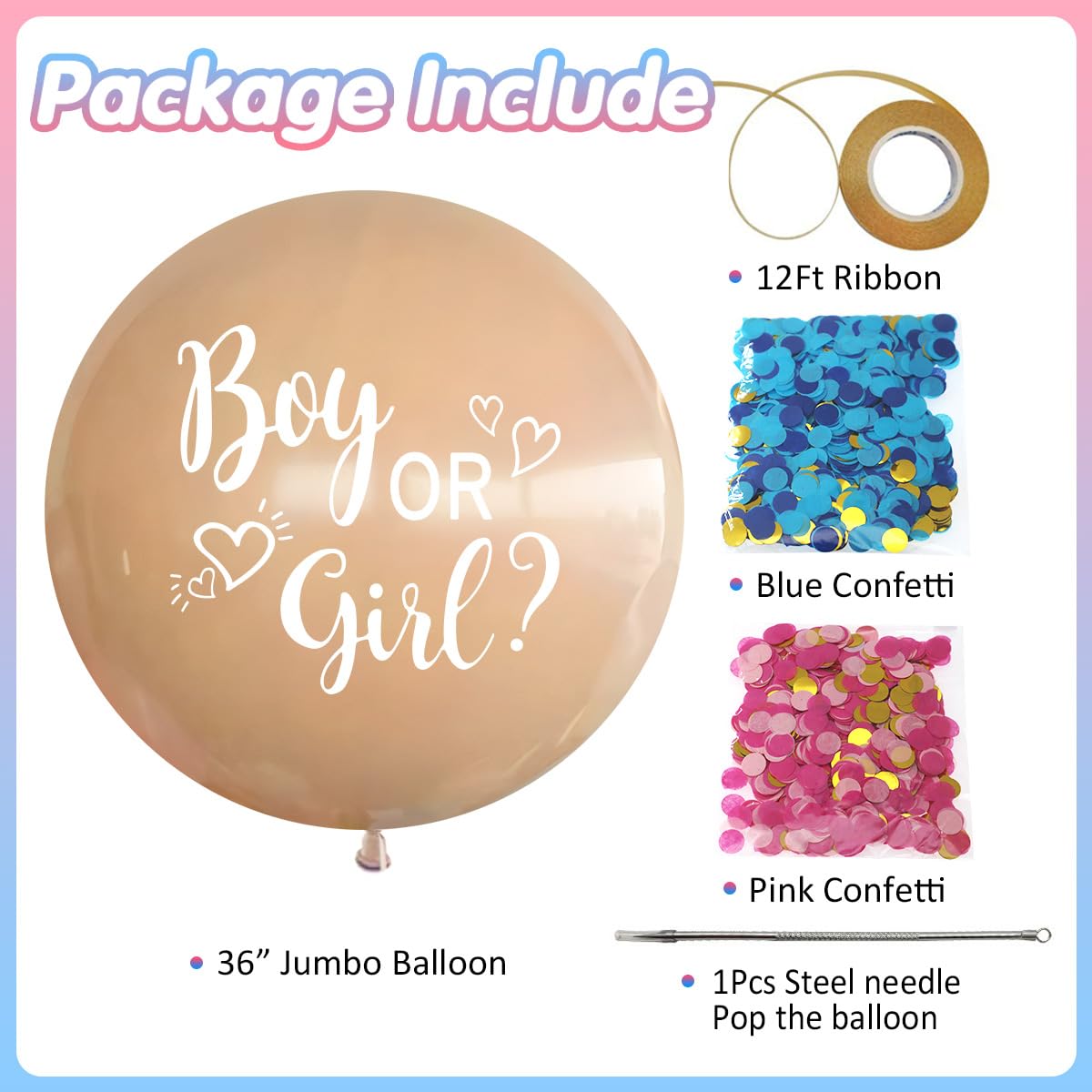 Heboland Gender Reveal Balloon Boy or Girl - Image 3