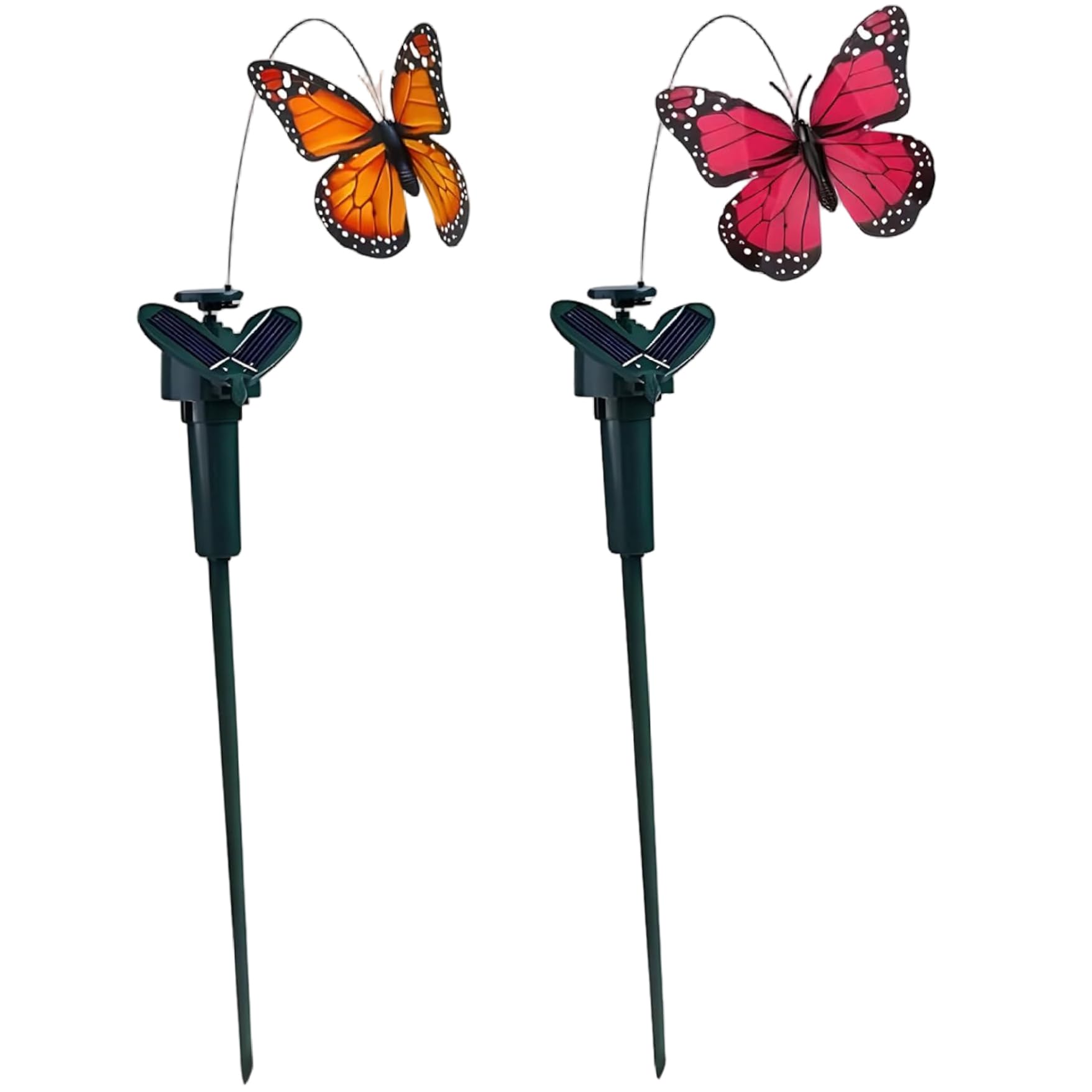 KYEQATY Solar Butterfly Garden Stake 2Pcs Realistic Flying Fluttering Solar Butterfly DIY Friendly Weather Resistant Decorations Practical for Garden Yard Lawn