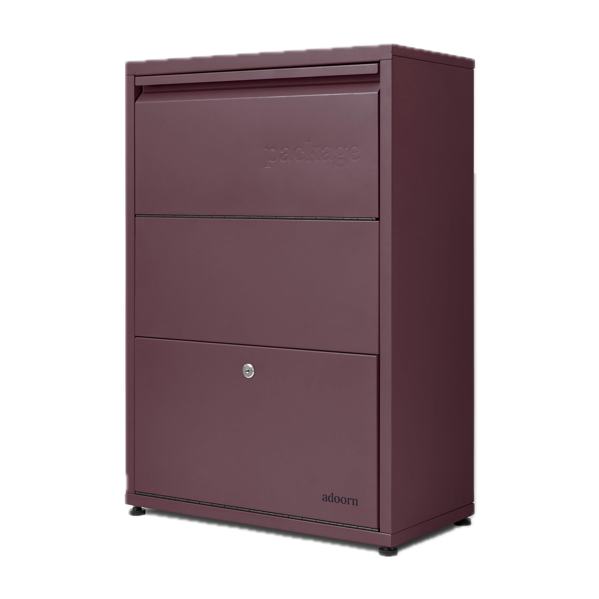 adoorn Modern Small Locking Package Delivery Boxes for Outside - Malbec