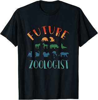 Zoologist Costume Designs Future Zoologist Unisex-Kids & Adults Black Animal Print Theme T-Shirt