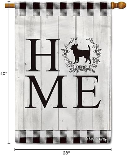 Miniatura 10 de MALIHONG Bandera de jardín para el hogar, silueta de perro, Chow Chow, búfalo, a cuadros, primavera y verano, para decoración del hogar, 12.5 x 18