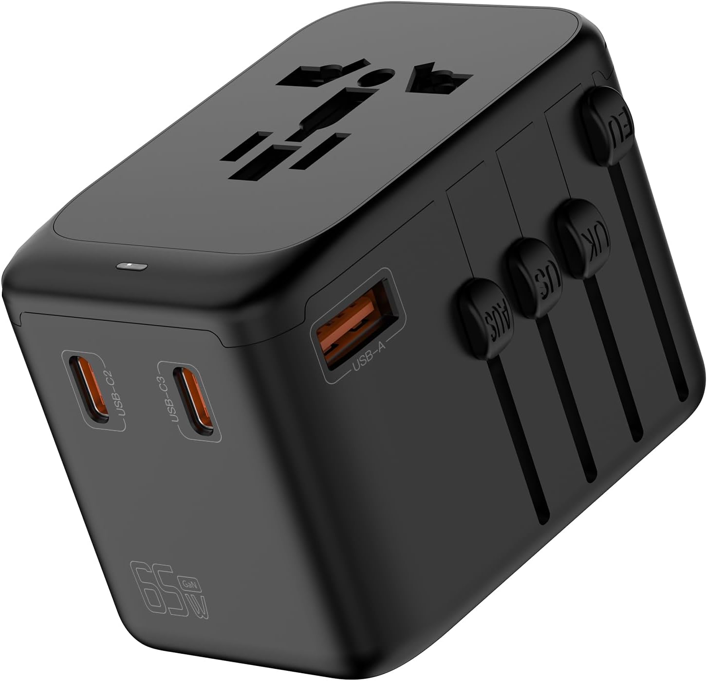 MOMAX Reiseadapter Weltweit 70W GaN Schnellladen, Universal Reisestecker für Vision Pro mit