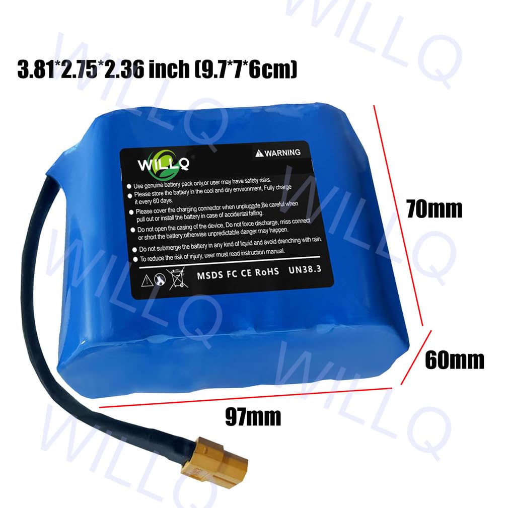 Batteria di Ricambio Ricaricabile al Litio per Hoverboard 24V 4Ah | Batteria ricambio per monopattino elettrico/monopattino pieghevole, facile da installare e rimuovere, connettore XT60