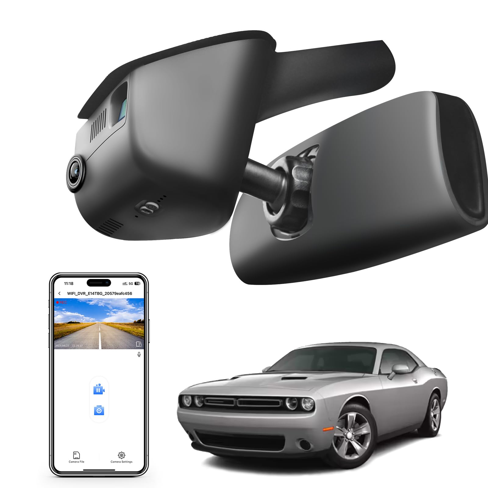 Amazon.com: Mangoal 4K Dash Cam Custom Fit for Dodge Challenger