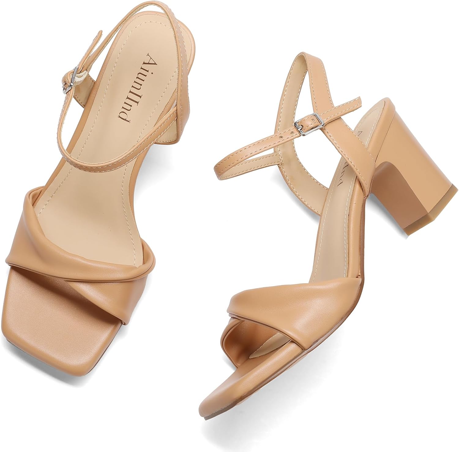 Heels for Women Square Open Toe Comfort Block Short Heel Ankle Strap for Prom Wedding Party Dress Sandals Shoes 2.68 Inch - Image 5