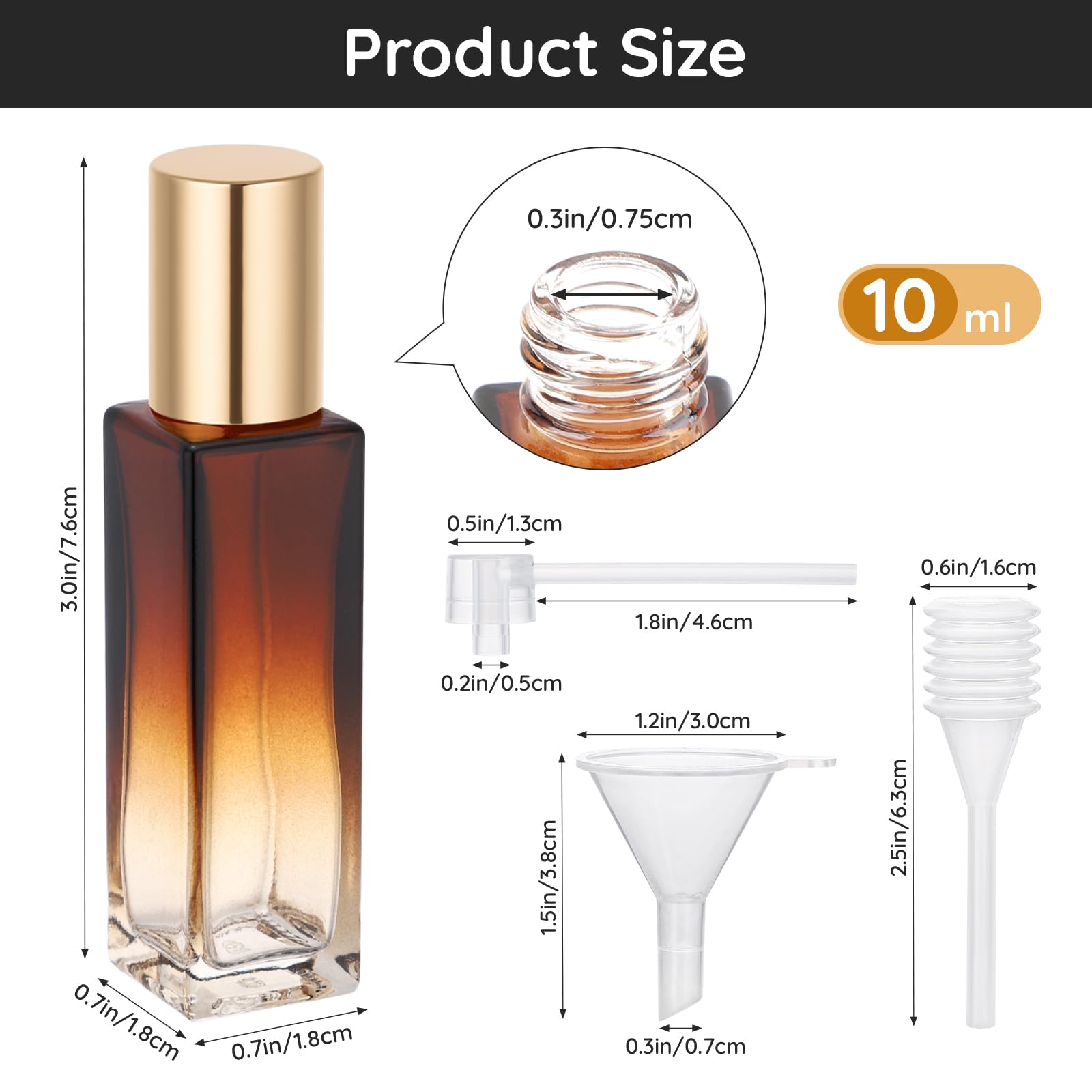 Segbeauty Roll on Bottiglie Vuote, 5 Pezzi 10ml Roll on Vuoto per Oli Essenziali, con Sfera in Acciaio Inossidabile, Bottiglie Vetro per Aromaterapia, Profumi