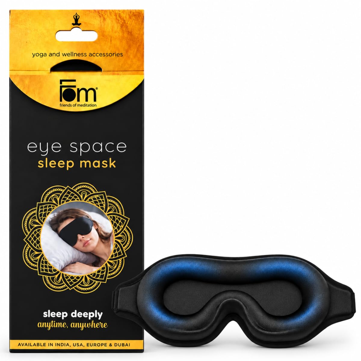 friends of meditation Friends of Meditation®Eye Space Sleep Mask 3D Memory Foam Complete Blackout | Blackout sleep mask black sleep mask 3d contoured light blocking-picture-38