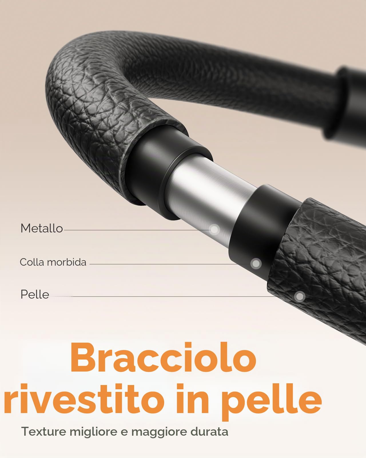 SAIJI Supporto Telefono a collo oca, Braccio Flessibile da 95 cm, Pelle PU, Stabile e Durevole, Rotazione regolabile a 360° per iPhone 13 Pro Max, 12 Mini, 12 Pro Max, HUAWEI, Samsung Nero
