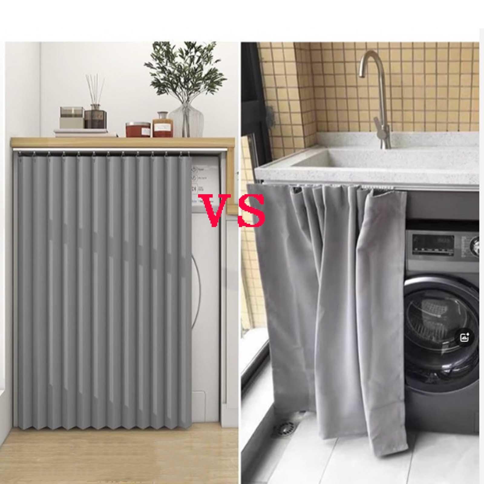 Schrankvorhang,Schrank Vorhang Mit Schiene Staubdichter Vorhang Für Regaleselbstklebend Vorhang Für Regal Schrankvorhänge Küche Blackout Curtains,Beige-H70cm/W170cm