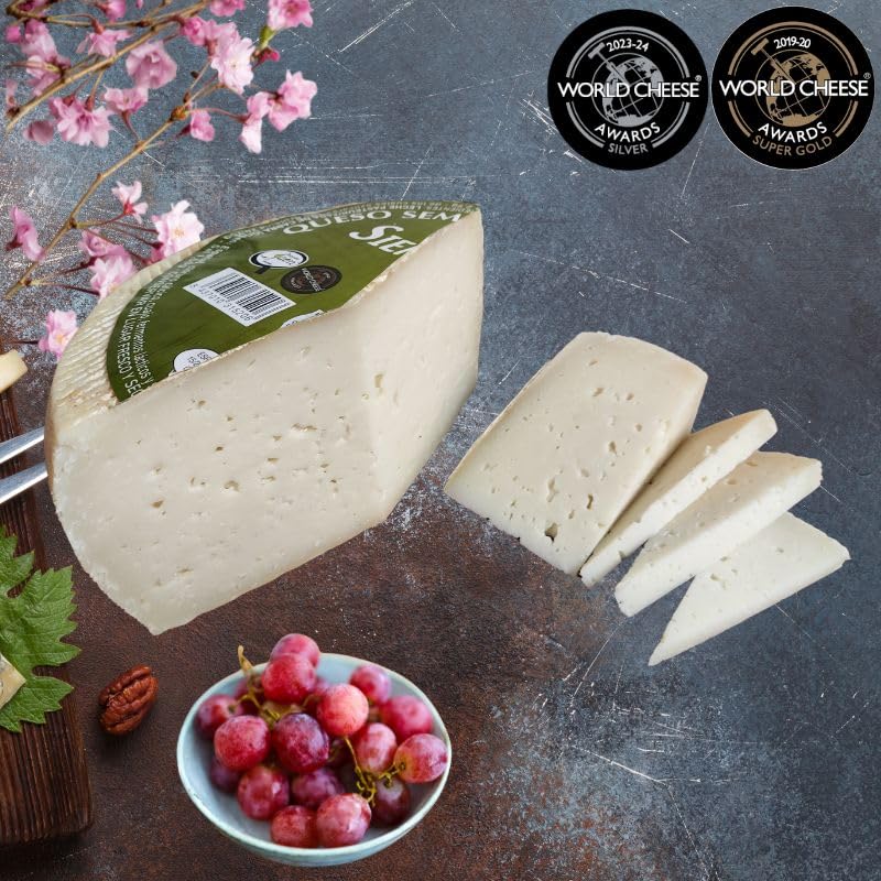 Queso Sierra Sur, Queso cabra, Queso Semicurado de cabra, un queso gourmet y artesano que realzará tus platos con su sabor exquisito y auténtico (Grande)