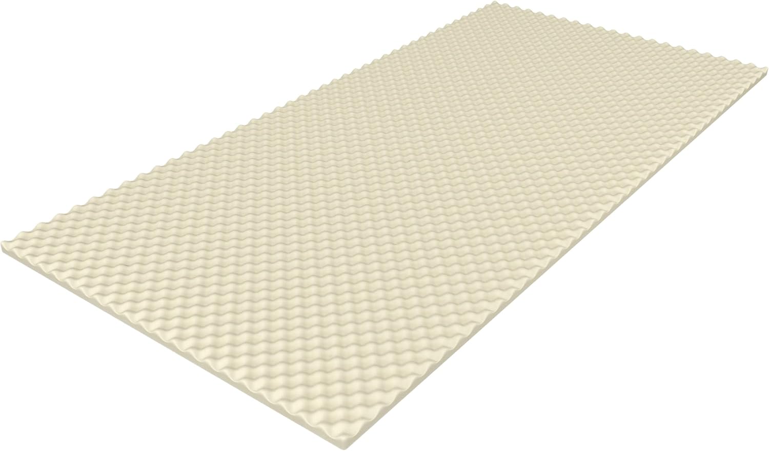 Egg Crate Mattress Topper Twin XL designed to add extra comfort and support. Great for dorms, hospital beds, cots, campers, more -by Everyday Home