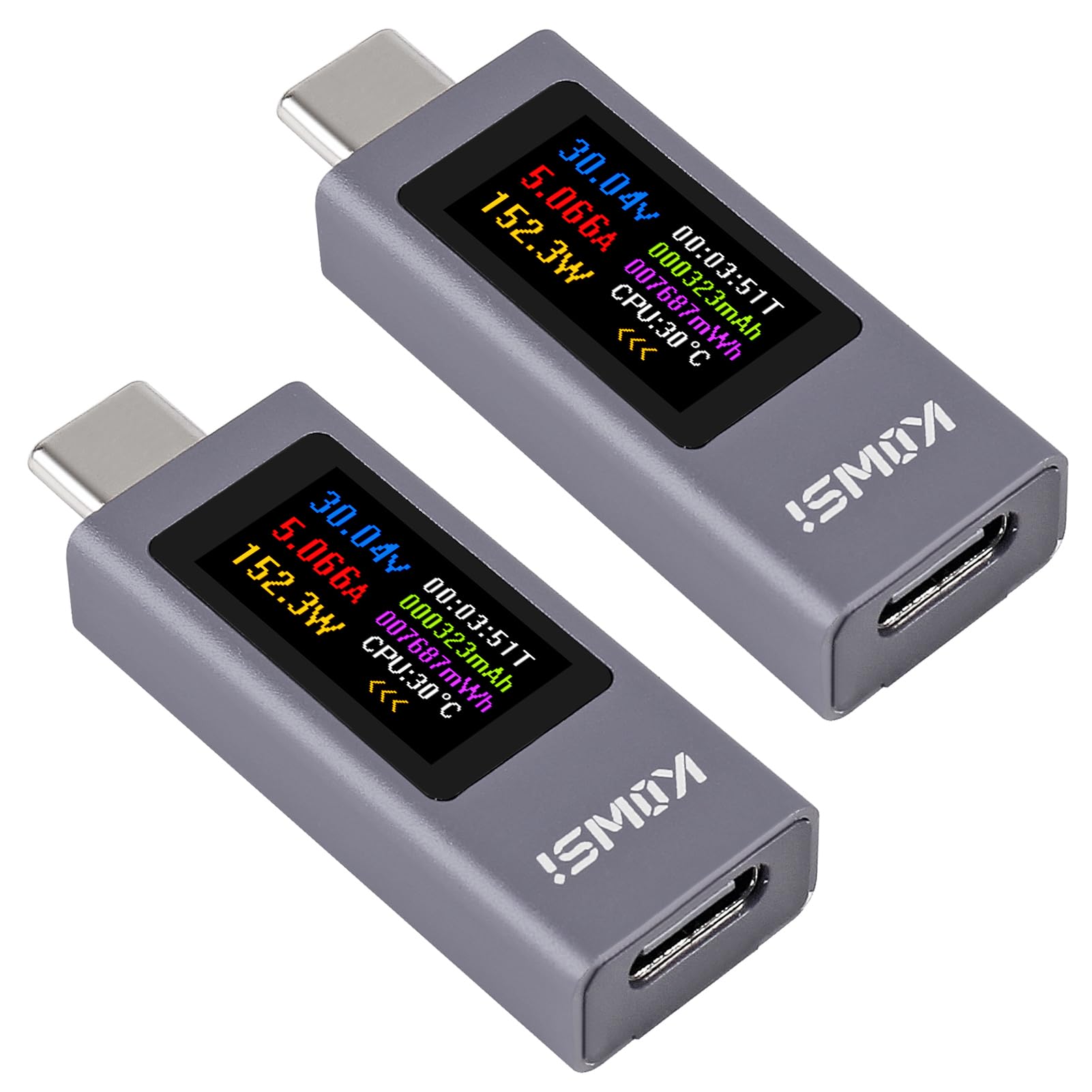 UMLIFE 2PCS 360W USB C Tester Power Meter, 4-30V 0-12A Type-C PD Tester Digital Multimeter, Power Voltage and Current Tester Meter, Power Bank Capacity Voltmeter USB Cable Charger Detector-picture-17