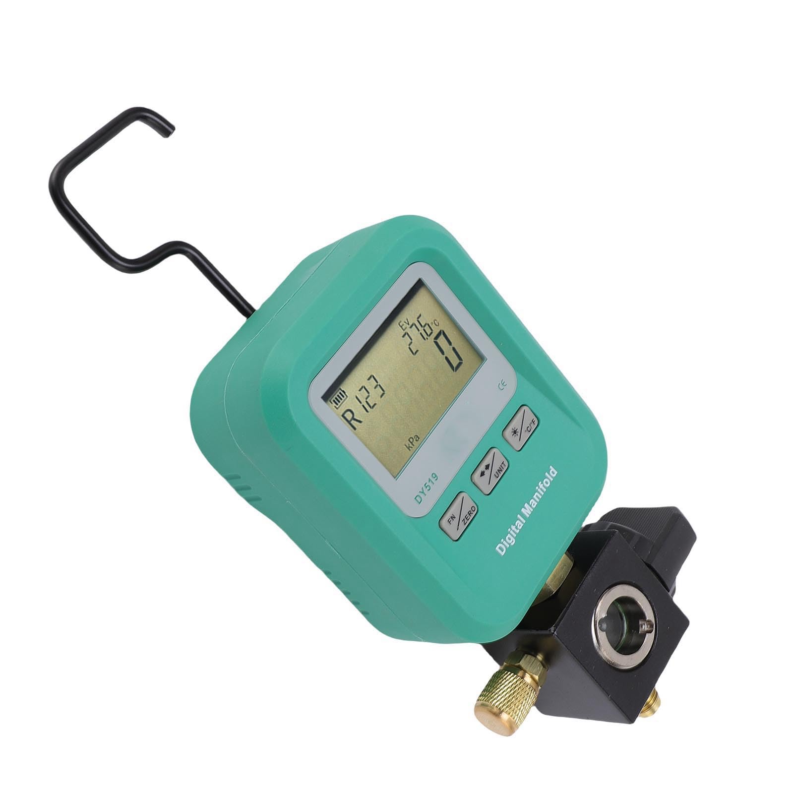 GOWENIC Tester Ciśnienia w Chłodnictwie |Cyfrowy Manometr Rozgałęźny z Wlotem 1/4 do R22 R32 R410A R134A HVAC do Wykrywania Podciśnienia i Wycieków