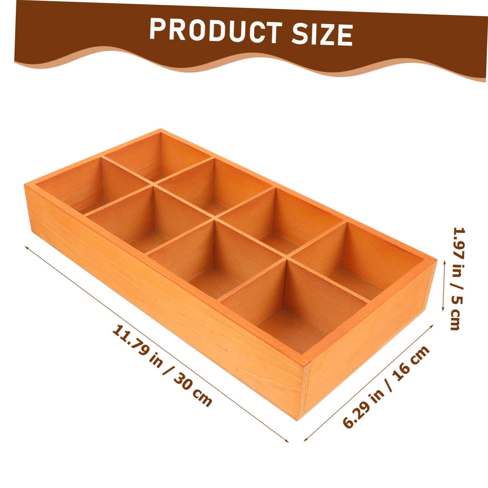 VINTORKY Tea Bag Organizer Wooden Storage Box with Compartments for Tea Bags Sugar Packets Snack Storage Rustic Section Holder for Home Office Restaurant Use