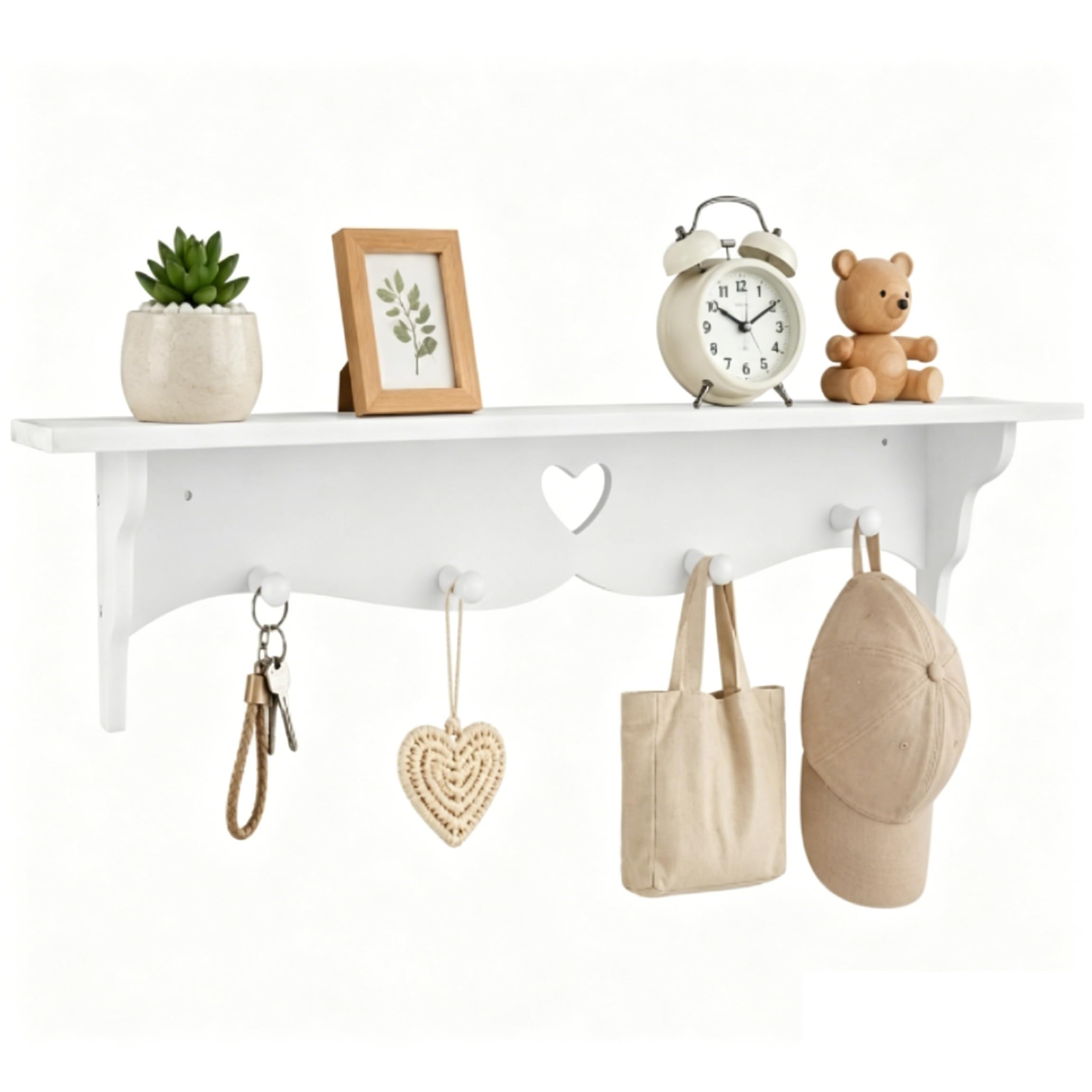 Étagère en PVC blanc sans perçage pour fixer sur mur lisse