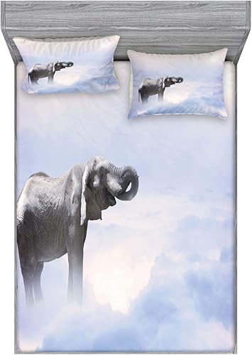 Miniatura 97 de Ambesonne Juego de sábanas bajeras y fundas de almohada, deliciosos tacos con verduras, cocina folclórica, ingredientes de recetas de comida Beige