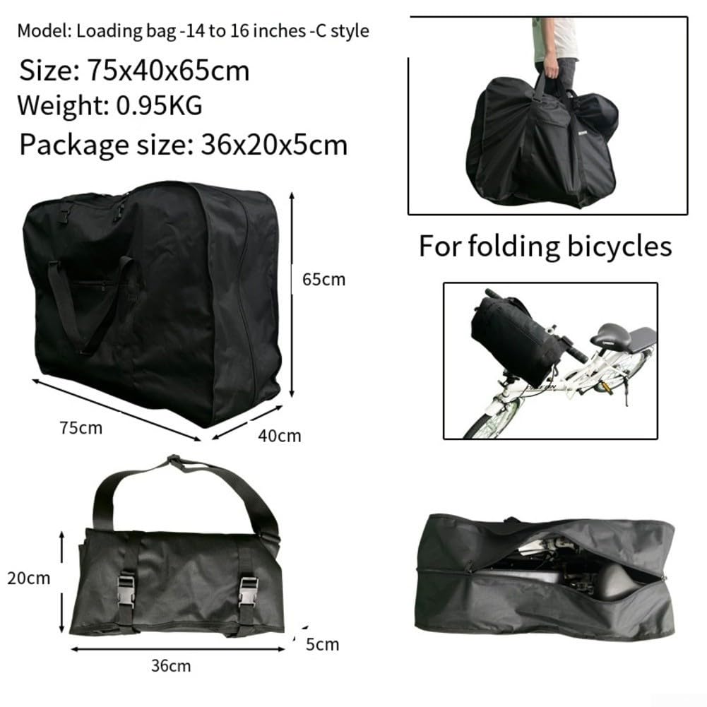 Borsa da viaggio per bici con design pieghevole, realizzata in tessuto 600D+210D, adatta per trasportare biciclette in modo sicuro su aerei, auto e treni (26-Type A)
