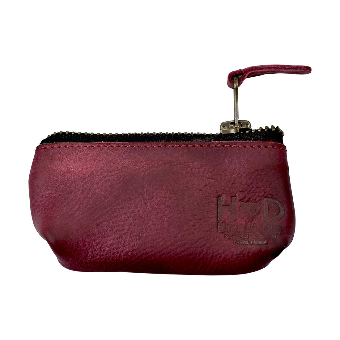 Hide & DrinkLeather Key Holder Pouch, Zippered Coin Bag, Money Purse, Earphone Holder, Charging Cable, Memory Cards Organizer, Vintage Style, Handmade Includes 101 Year Warranty