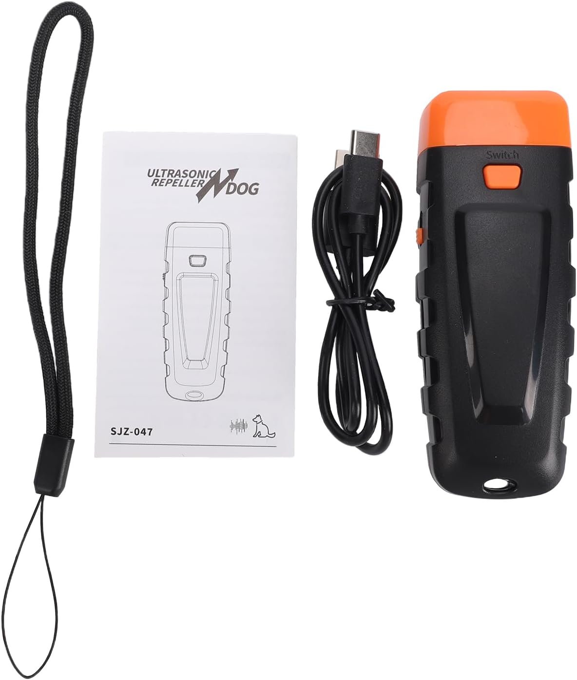 Fafeicy Dog Bark Deterrent Device 25kHz Ultrasonic Anti Barking Device for Small Dogs Portable Training Tool with Flashlight and 3 Modes for Home and Park Use