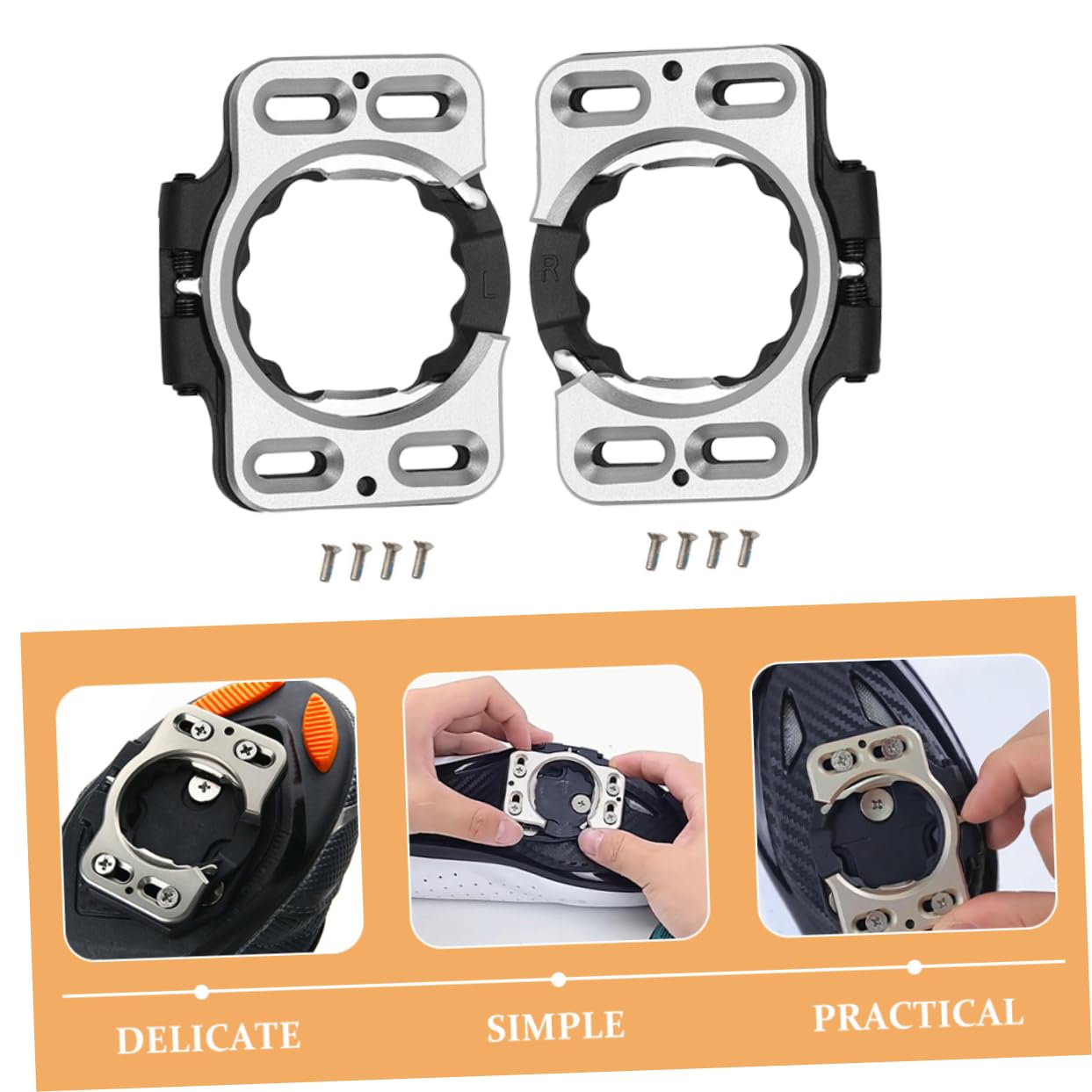 HEMOTON 2pezzi Tacchette Per Bici Da Strada Adattatore Per Tacchetti Sgancio Rapido Copripedali Per Bici Da Strada Accessori Per Pedali Ciclismo Lucchetto Per Bicicletta