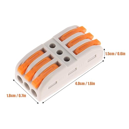 Miniatura 5 de DIANN Conectores de cable de palanca, empalmes en línea de 3 circuitos, conector de cable eléctrico SPL-3, tuercas de palanca, conectores de alambre
