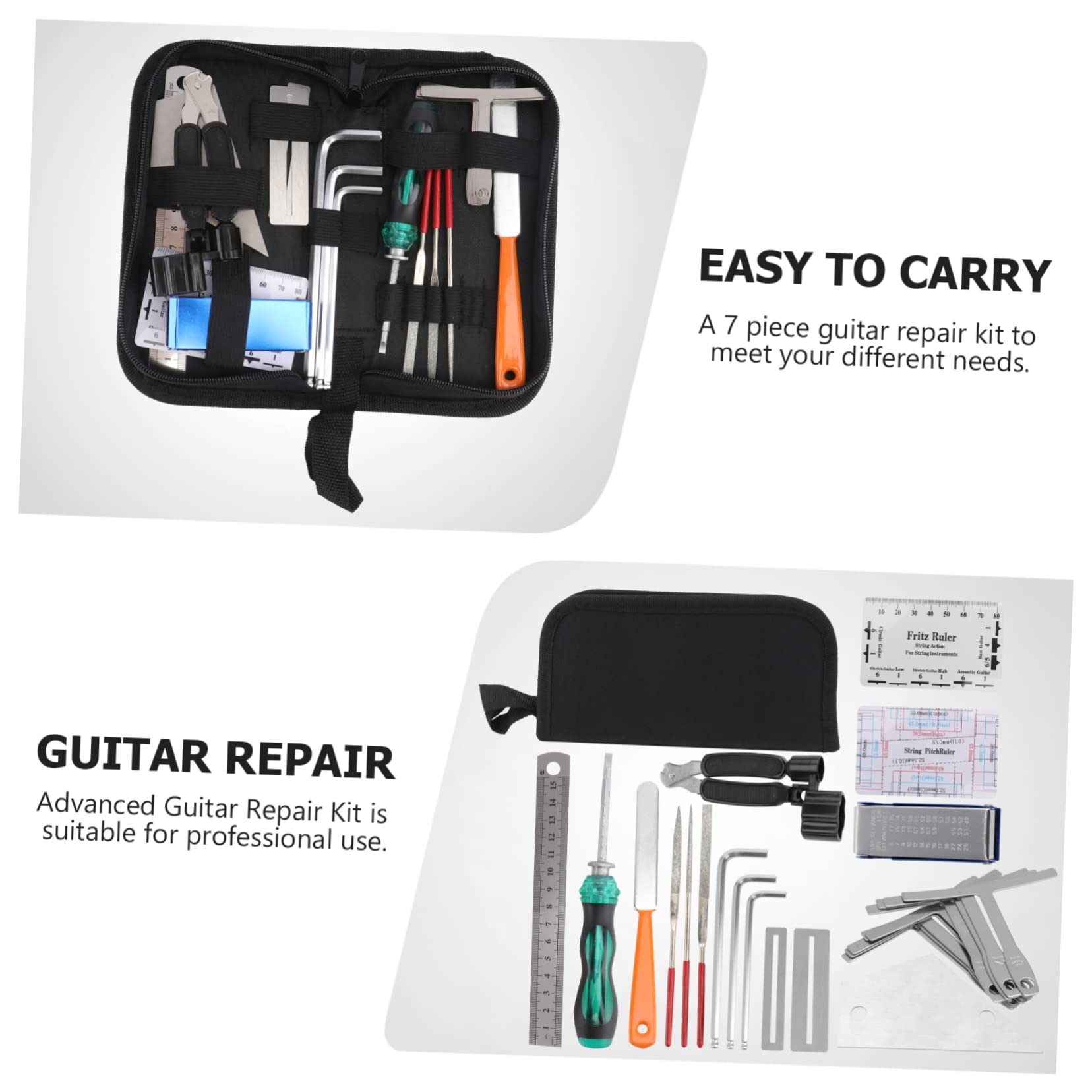 VICASKY Strumento per Pulizia della Chitarra Strumenti per Manutenzione della Chitarra Borsa per Riporre Strumenti