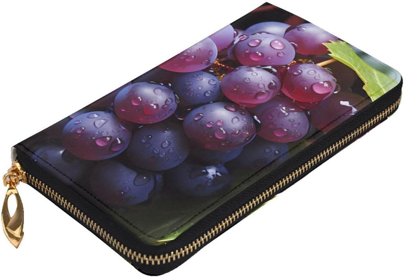 Fresh Grapes Women's wallet, clutch wallet, with zipper, large capacity.