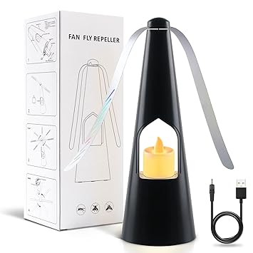 Fly Fan for Tables, Taschyas Portable Belfans Fly Fans with Tea Lights Candles for Outdoor & Indoor Tables